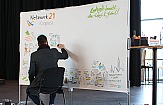 Graphic recording beim Netzwerk21Kongress 2015 in Lübeck, Foto: Niels Rumpf